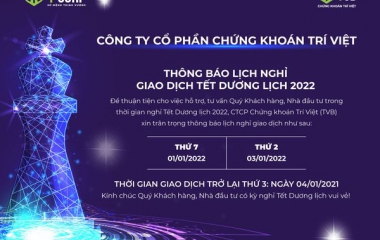 THÔNG BÁO LỊCH NGHỈ TẾT DƯƠNG LỊCH 2022 